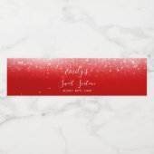 Étiquette Pour Bouteilles D'eau Glam Red Sweet 16 (Étiquettes simples)