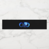 Étiquette Pour Bouteilles D'eau Glowing infinity with blue rose (Étiquettes simples)