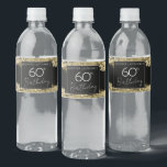 Étiquette Pour Bouteilles D'eau Gold 60th Birthday Party Étiquette bouteille d'eau<br><div class="desc">Tout le texte est ajustable et facile à changer pour vos besoins de partie. Grand élégant étiquettes de bouteille d'eau de fête d'anniversaire. Faux coups de peinture or.</div>