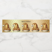 Étiquette Pour Bouteilles D'eau Gold Santa Hat Holiday (Étiquettes simples)