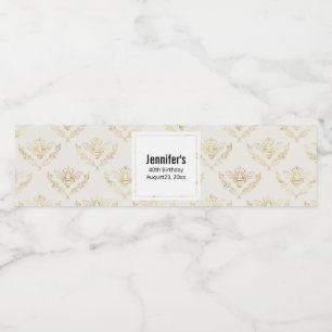 Étiquette Pour Bouteilles D'eau Golden Bumble Bee avec un Motif de la Couronne