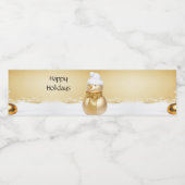 Étiquette Pour Bouteilles D'eau Golden Christmas Snowman Holiday (Étiquettes simples)