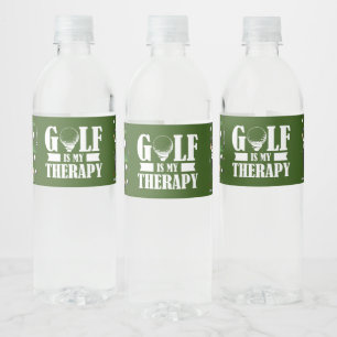 Étiquette Pour Bouteilles D'eau Golf est ma thérapie avec des balles de golf sur v