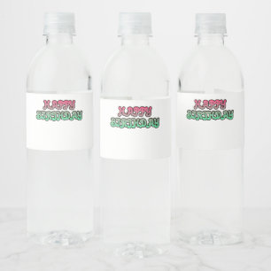 Étiquette Pour Bouteilles D'eau Gradient coloré Bonne Typographie d'Anniversaire