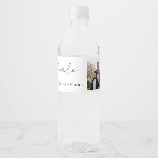 Étiquette Pour Bouteilles D'eau Graduation de script gonflable (Devant)