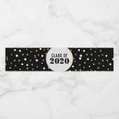 Étiquette Pour Bouteilles D'eau Graduation Gold and Black Custom Class of 2020 (Étiquettes simples)