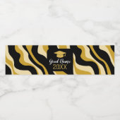 Étiquette Pour Bouteilles D'eau Graduation moderne avec Motif et nom funky (Étiquettes simples)