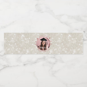 Étiquette Pour Bouteilles D'eau Graduation photo Parties scintillant moderne