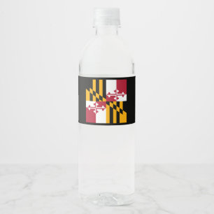 Étiquette Pour Bouteilles D'eau Graphique du drapeau de l'état dynamique du Maryla