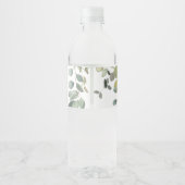 Étiquette Pour Bouteilles D'eau Green Eucalyptus Foliage Mariage de plaisir (Dos)