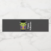 Étiquette Pour Bouteilles D'eau Green Frankenstein Monster Happy Halloween (Étiquettes simples)