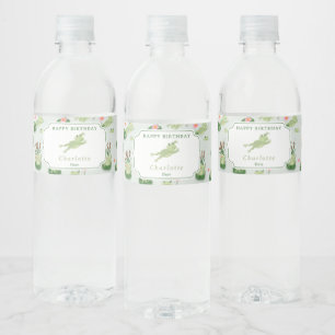 Étiquette Pour Bouteilles D'eau Grenouilles Mignonnes dans un Étang de Nénuphars F