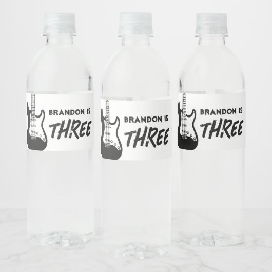 Étiquette Pour Bouteilles D'eau Guitare Rock and Roll Anniversaire (Bouteilles)