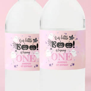 Étiquette Pour Bouteilles D'eau Halloween 1er anniversaire fête rose fille mignonn