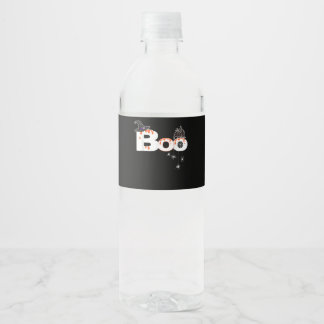Étiquette Pour Bouteilles D'eau Halloween Boo Owl Avec Casquette de sorcière Araig