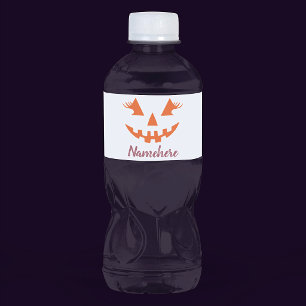 Étiquette Pour Bouteilles D'eau Halloween Citrouille Jack-o'-lantern fille personn