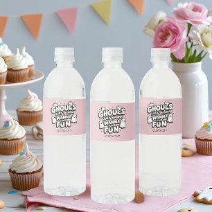 Étiquette Pour Bouteilles D'eau Halloween Fantôme Rose