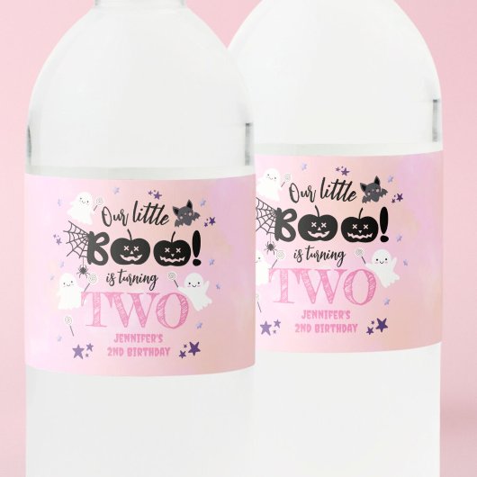 Étiquette Pour Bouteilles D'eau Halloween fête d'anniversaire rose fille mignonne 
