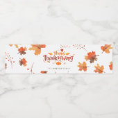 Étiquette Pour Bouteilles D'eau Happy Thanksgiving (Étiquettes simples)