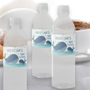 Étiquette Pour Bouteilles D'eau Happy Whale Ocean Bubbles Baby shower personnalis