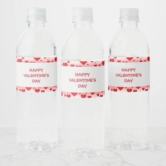 Étiquette Pour Bouteilles D'eau Heureuse Sainte-Valentin Red Hearts (Bouteilles)