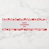 Étiquette Pour Bouteilles D'eau Heureuse Sainte-Valentin Red Hearts (Étiquettes simples)
