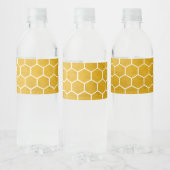 Étiquette Pour Bouteilles D'eau Hexagone Motif Hexagon Jaune (Bouteilles)