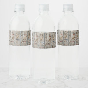 Étiquette Pour Bouteilles D'eau Hiéroglyphe Langue Égypte Ancienne Texte Gravé