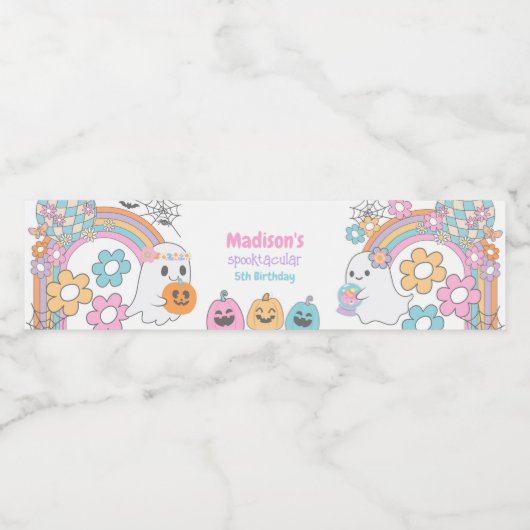 Étiquette Pour Bouteilles D'eau Hippie Halloween Ghost (Étiquettes simples)