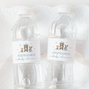 Étiquette Pour Bouteilles D'eau Hiver Bois Animaux Baby shower Étiquette d'eau