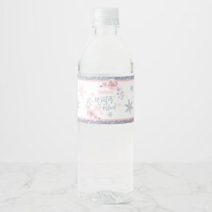 Étiquette Pour Bouteilles D'eau Hiver ONEderland Pink and Silver Birthday Party