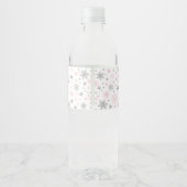 Étiquette Pour Bouteilles D'eau Hiver Onederland Pink Silver Fête d'anniversaire F (Dos)
