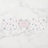 Étiquette Pour Bouteilles D'eau Hiver Onederland Pink Silver Fête d'anniversaire F (Étiquettes simples)