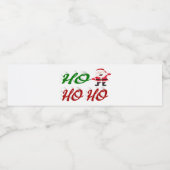 Étiquette Pour Bouteilles D'eau Ho Ho Ho Santa Claus Noël rouge vert script (Étiquettes simples)