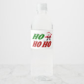 Étiquette Pour Bouteilles D'eau Ho Ho Ho Santa Claus Typographie de Noël (Devant)