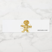 Étiquette Pour Bouteilles D'eau homme en pain d'épice, joyeux Noël (Étiquettes simples)