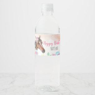 Étiquette Pour Bouteilles D'eau Horse Anniversaire Fête Étiquette bouteille d'eau