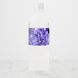 Étiquette Pour Bouteilles D'eau Hortensias bleu pervenche fleur florale