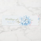 Étiquette Pour Bouteilles D'eau Hydrangeas Fleur Pastel (Étiquettes simples)