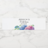 Étiquette Pour Bouteilles D'eau Hydrangeas Fleurs Bleues Fête de Mariage (Étiquettes simples)