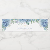 Étiquette Pour Bouteilles D'eau hydrangée bleue Baptême (Étiquettes simples)