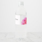 Étiquette Pour Bouteilles D'eau Hydrangée rose rose fleur rose (Dos)