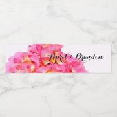 Étiquette Pour Bouteilles D'eau Hydrangée rose rose fleur rose (Étiquettes simples)