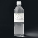 Étiquette Pour Bouteilles D'eau Hydration pour la fête - Mariage de verdure<br><div class="desc">Elégante aquarelle verdure - Hydration pour la fête - bouteille d'eau étiquettes</div>