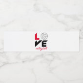 Étiquette Pour Bouteilles D'eau I Love volleyball (Étiquettes simples)