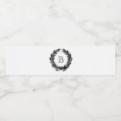 Étiquette Pour Bouteilles D'eau Illustration de couronne de Mariage monogramme (Étiquettes simples)