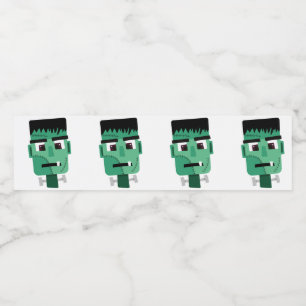 Étiquette Pour Bouteilles D'eau Illustration du monstre de Frankenstein