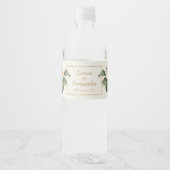 Étiquette Pour Bouteilles D'eau Illustration florale blanche simple | MARIAGE (Devant)