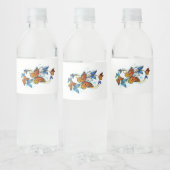 Étiquette Pour Bouteilles D'eau Infinité de papillons monarques (Bouteilles)