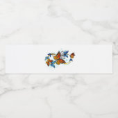 Étiquette Pour Bouteilles D'eau Infinité de papillons monarques (Étiquettes simples)